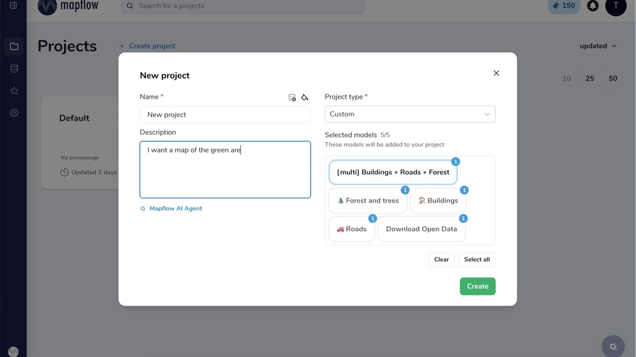 Describe your goal — the Agent suggests models automatically